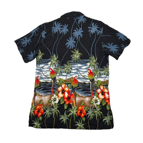 Vintage 90s AOP Casual Hawaiian Camp Button Up Shirt Uluwatu Mens XL - Picture 2 of 6